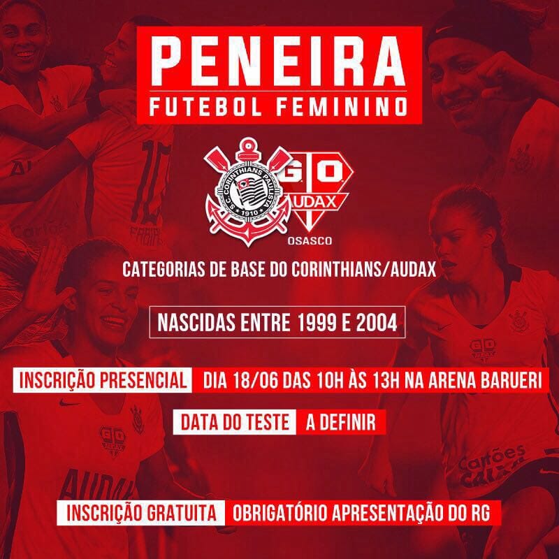 URGENTE!Confiram agora as informações das peneiras do Corinthians! - Futebol  Peneira