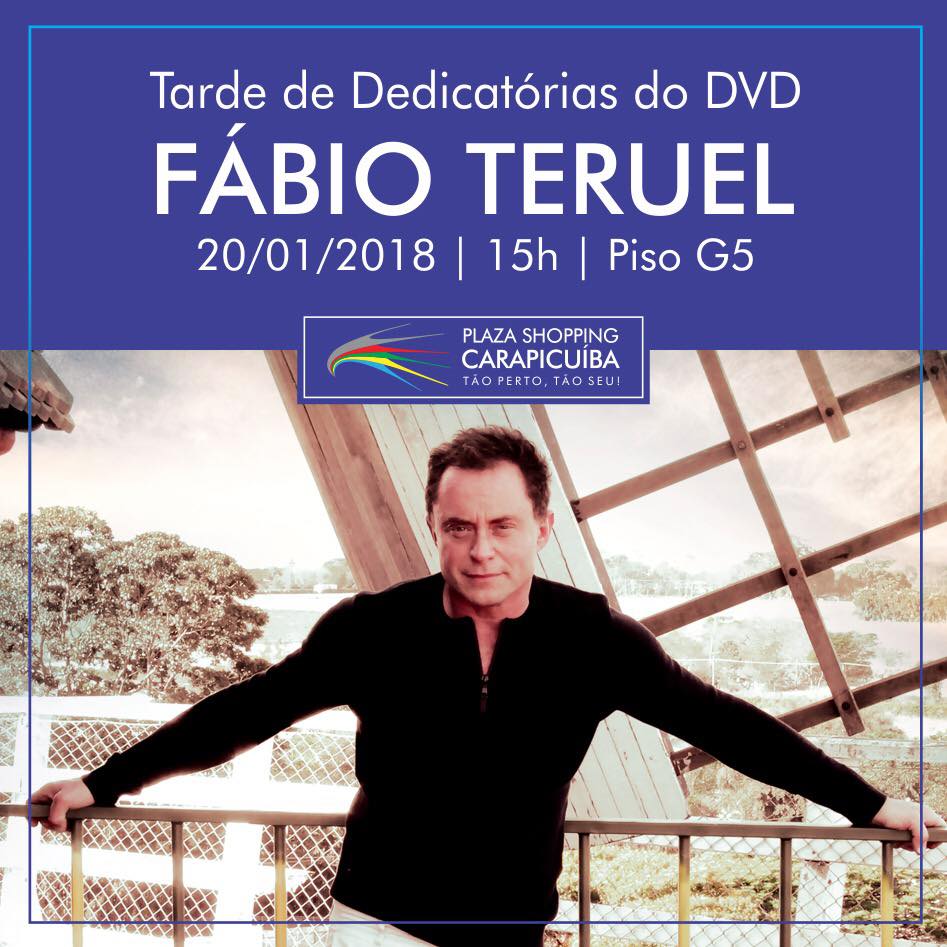 Fábio Teruel Fará tarde de dedicatórias no Plaza Shopping de Carapicuíba