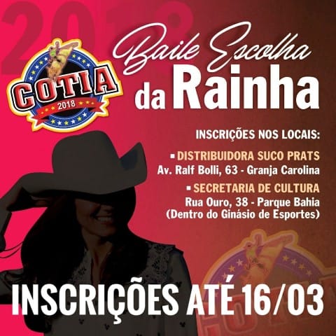 Inscrições para Rainha do Rodeio de Cotia