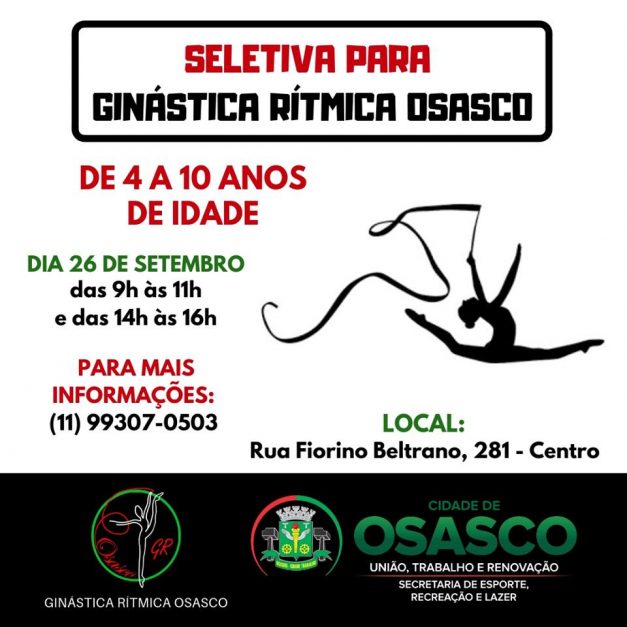 Serel Oficial Osasco on X: Inscrições abertas para a equipe feminina  Ginástica Artística para meninas nascidas em 2014. Vagas limitadas  Documentos necessários: Xerox RG e CPF, Foto 3x4, Atestado Médico e  Comprovante