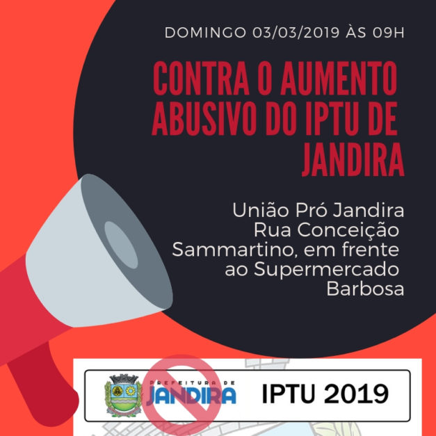 Convocação contra o aumento "abusivo" do IPTU em Jandira 