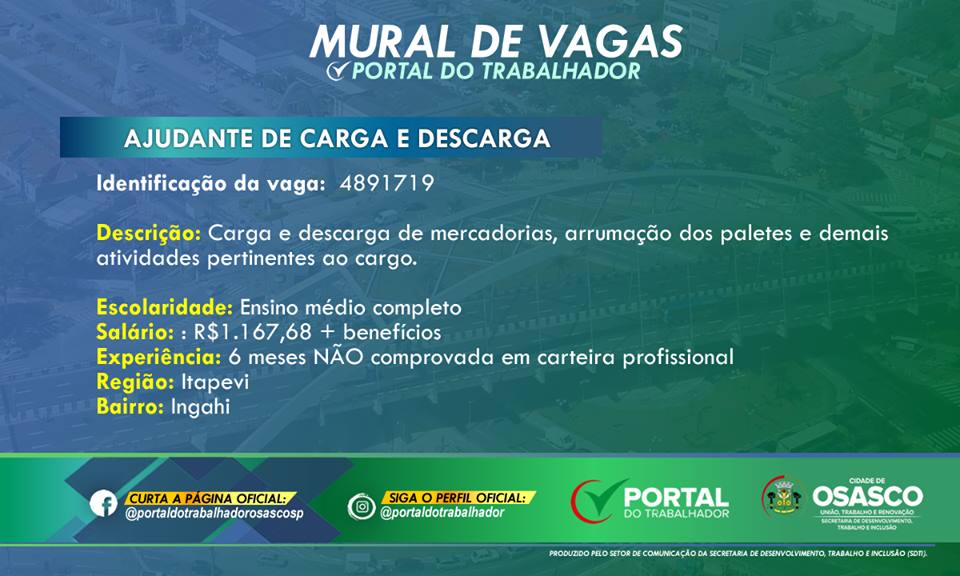 vagas portal do trabalhador