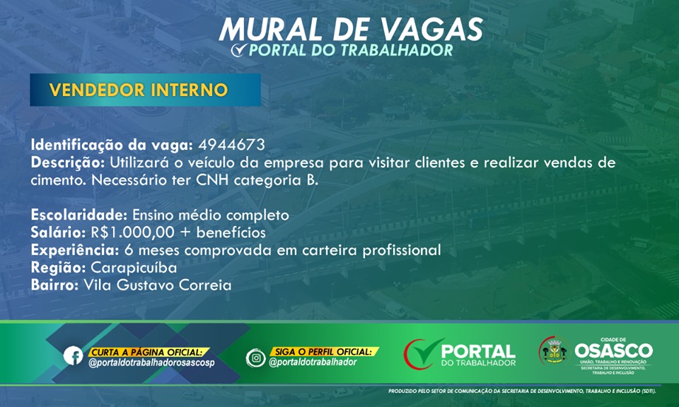 vaga portal do trabalhador