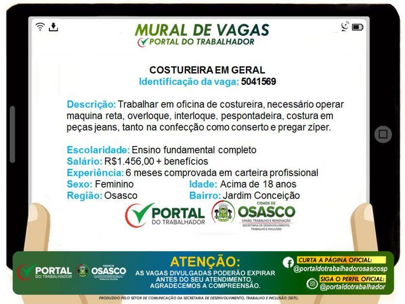vagas de emprego portal do trabalhador osasco