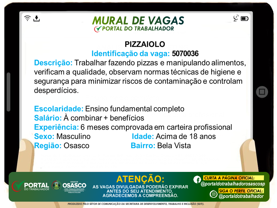 portal do trabalhador vagas de emprego osasco