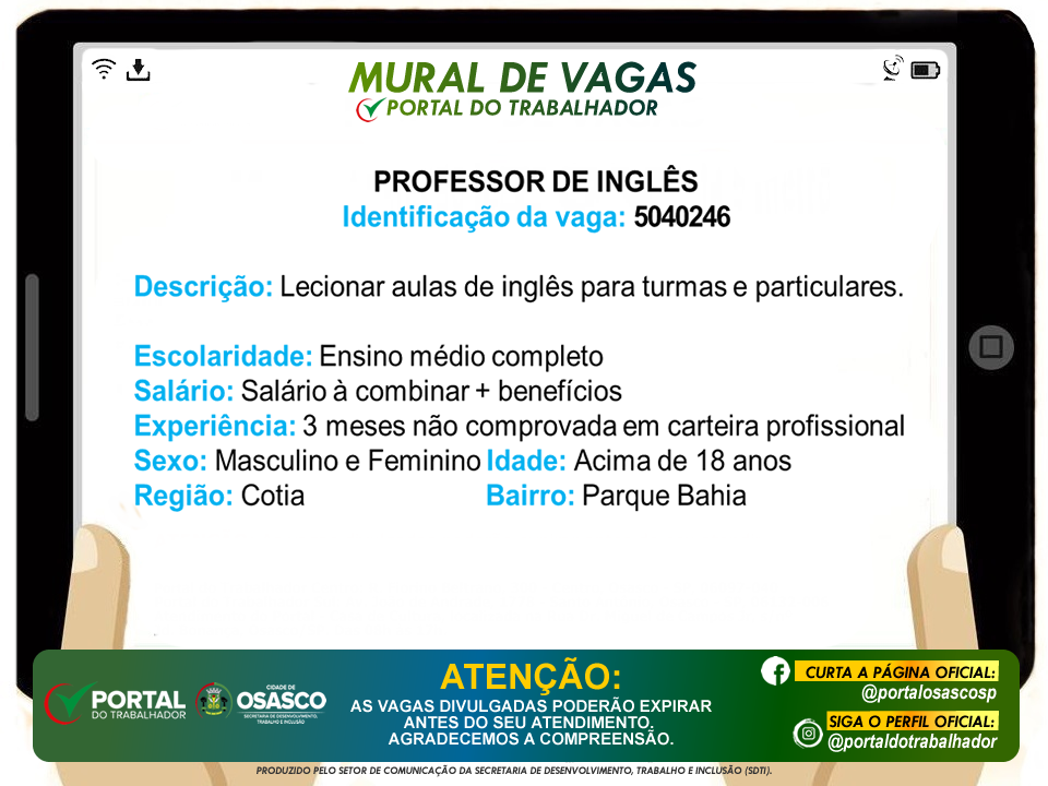 vagas de emprego portal do trabalhador