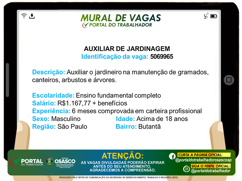 portal do trabalhador vagas de emprego osasco