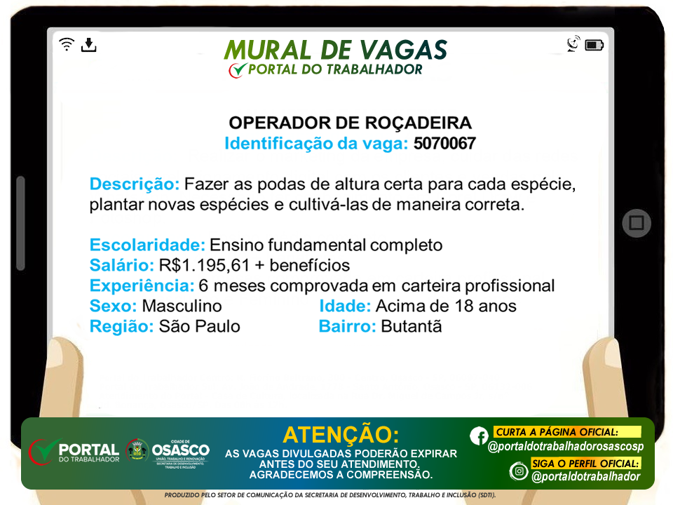 portal do trabalhador vagas de emprego osasco