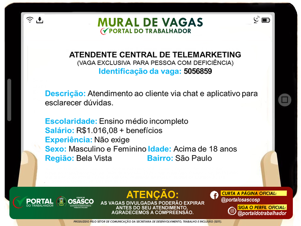 vagas de emprego portal do trabalhador