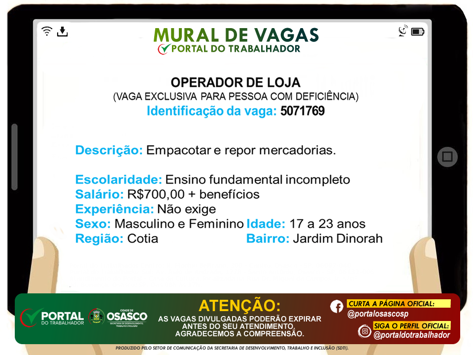 vagas de emprego portal do trabalhador