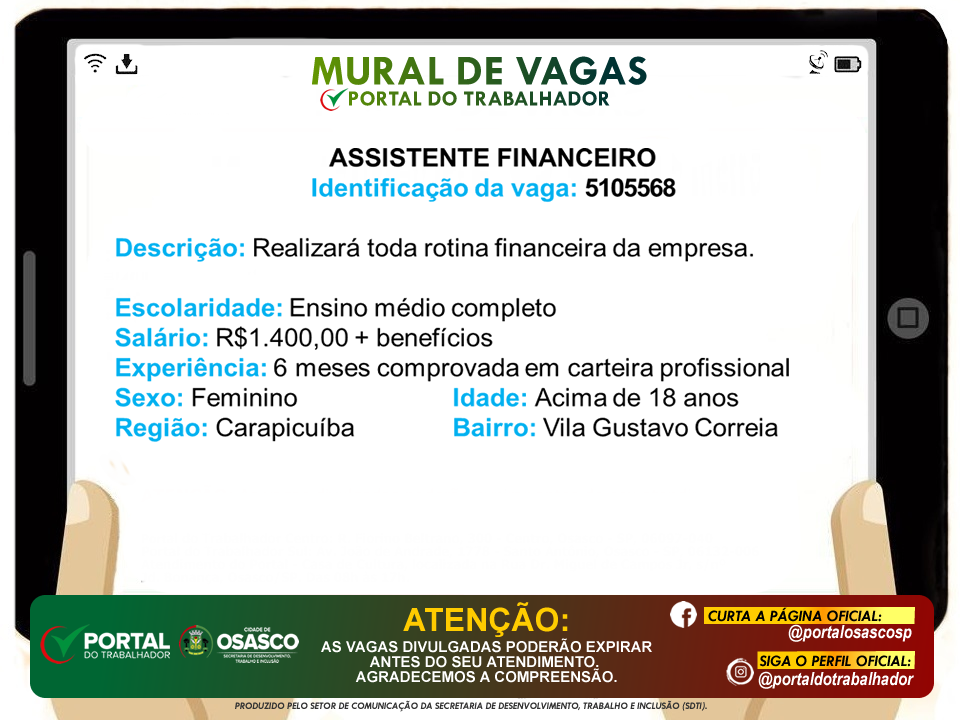 vagas portal do trabalhador osasco