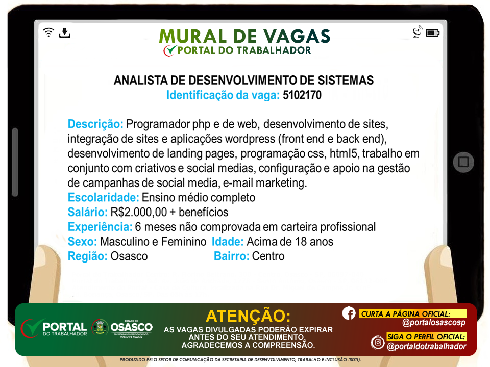 vagas portal do trabalhador osasco