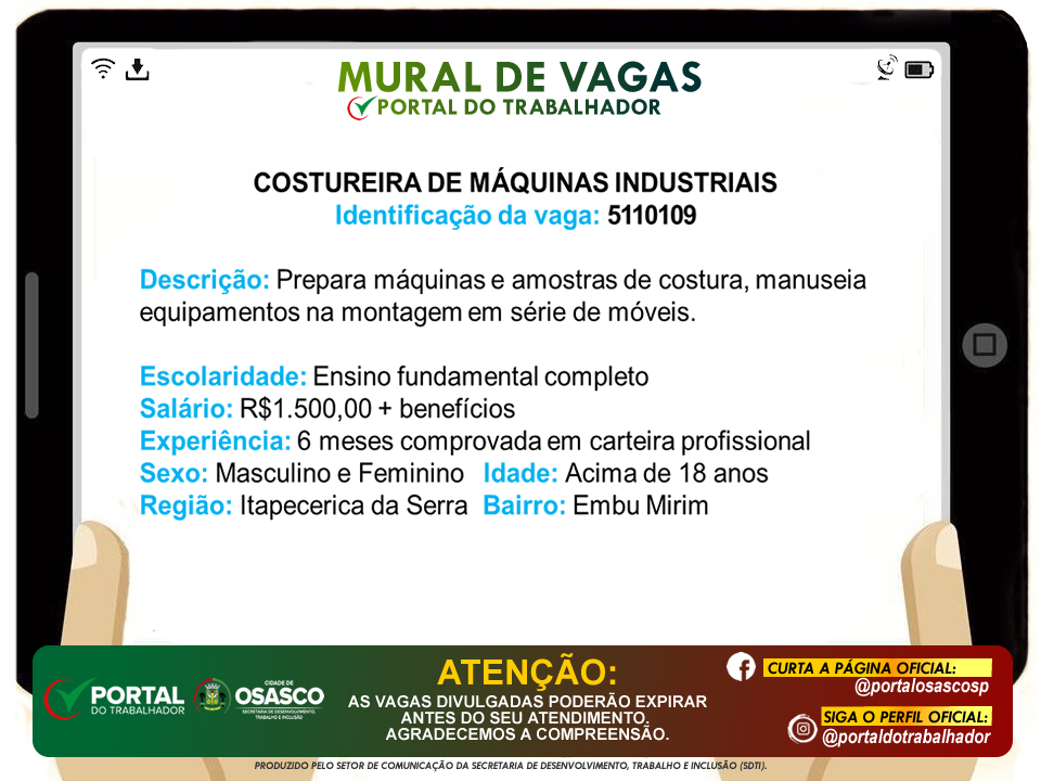 vagas portal do trabalhador osasco
