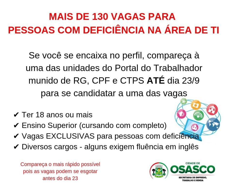 vagas portal do trabalhador osasco