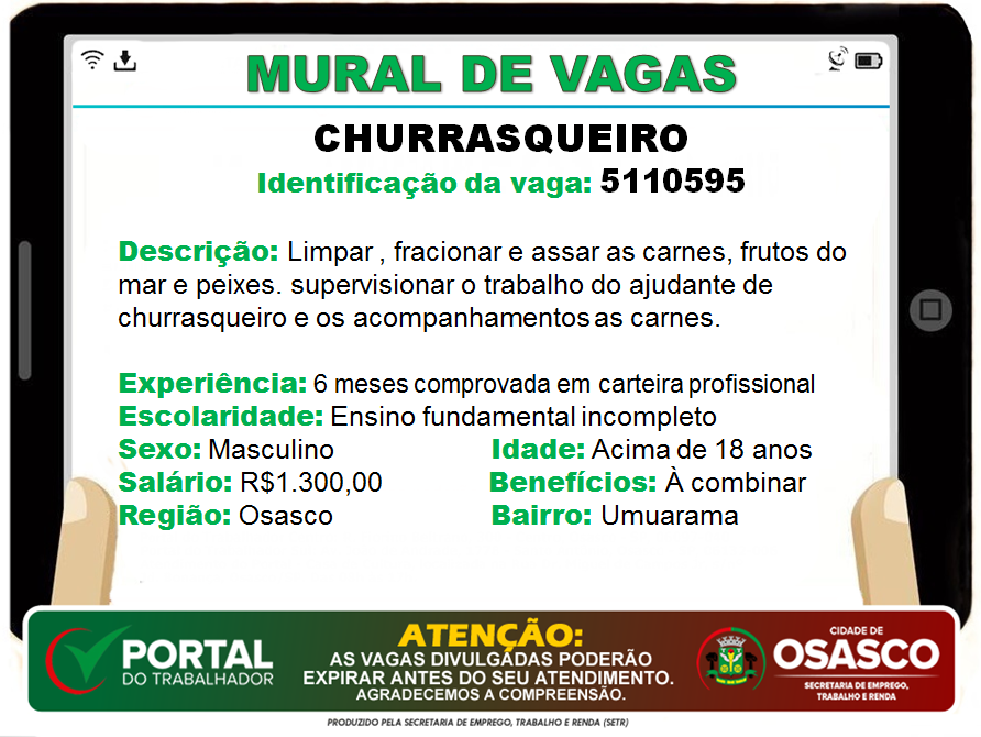 vagas de emprego portal do trabalhador osasco