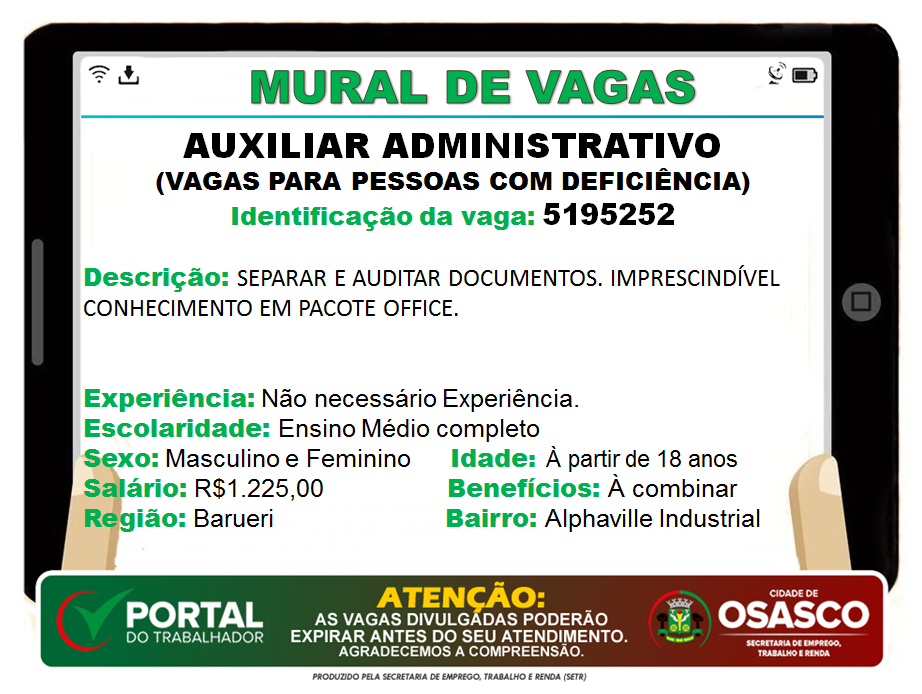 vagas de emprego portal do trabalhador