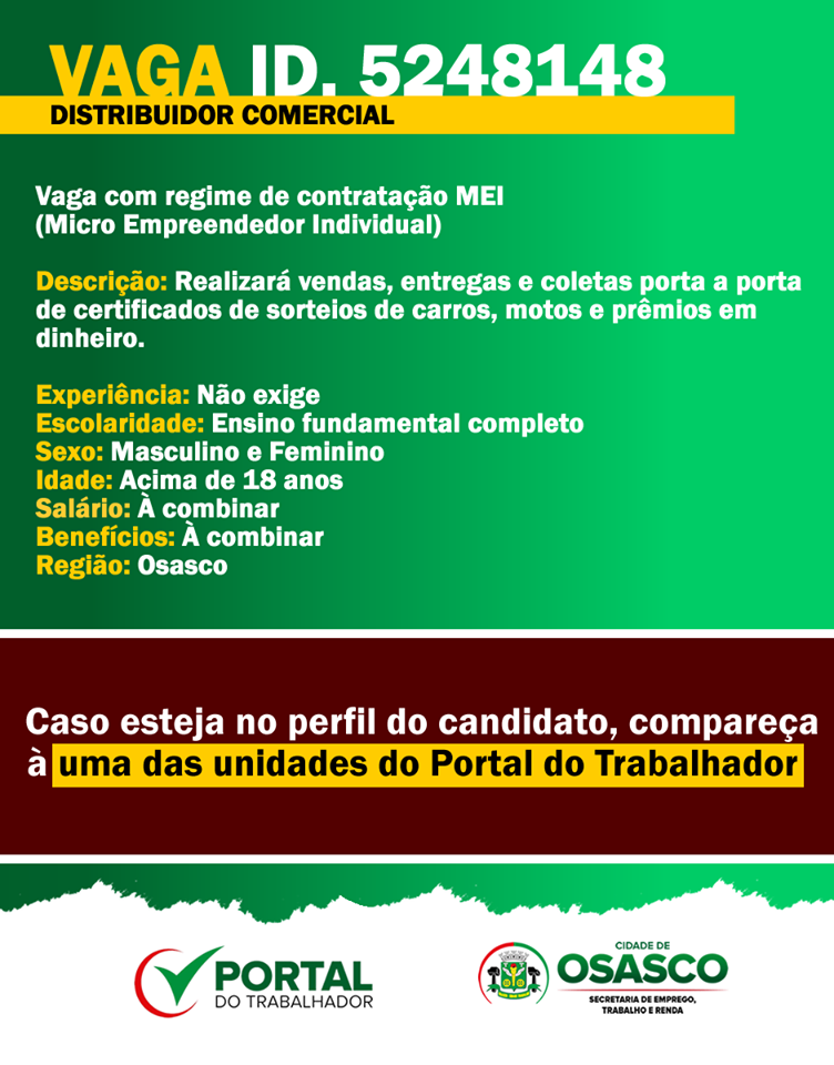 vagas de emprego portal do trabalhador osasco