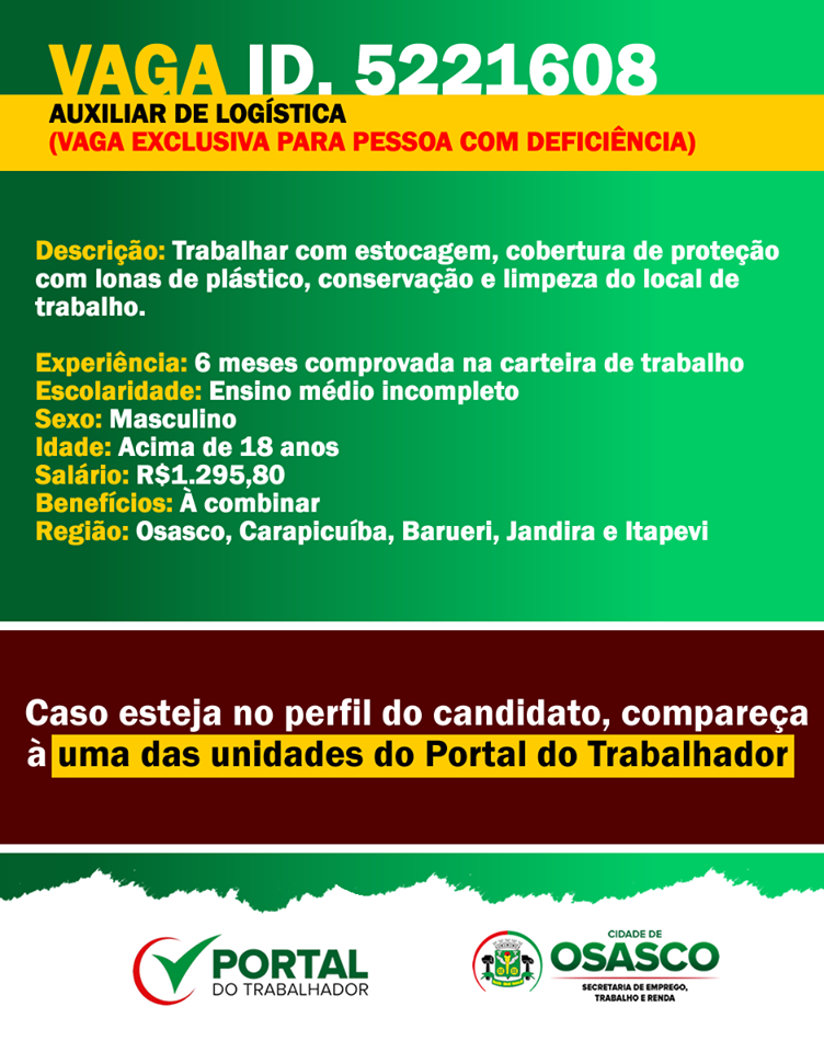 vagas de emprego portal do trabalhador osasco