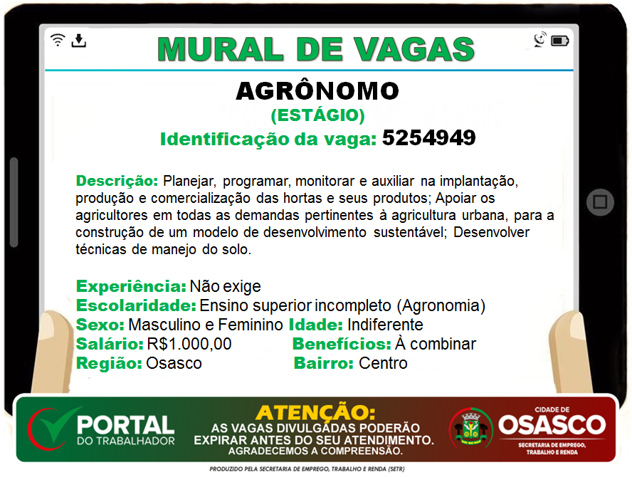 vagas de emprego portal do trabalhador osasco