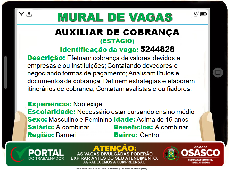 vagas de emprego portal do trabalhador osasco