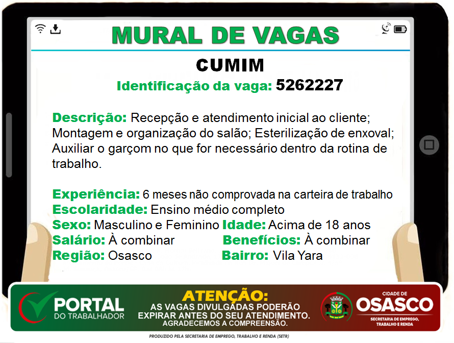 vagas de emprego portal do trabalhador osasco