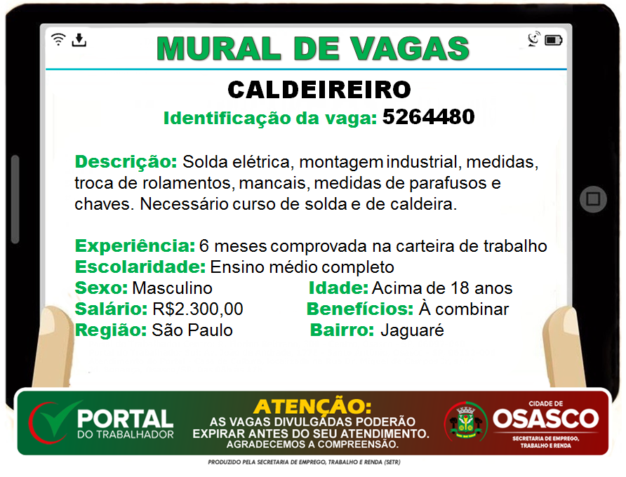 vagas de emprego portal do trabalhador osasco