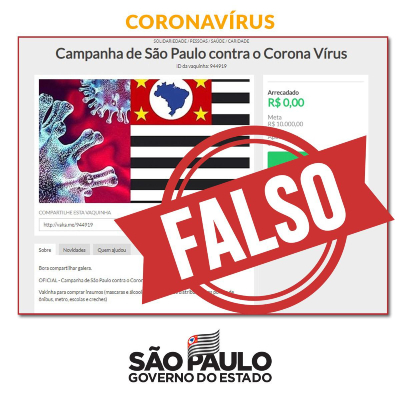 fake arrecadação coronavírus