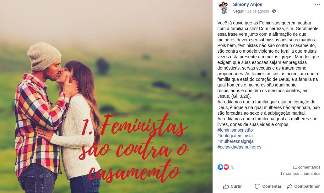 simony anjos feminismo cristão osasco