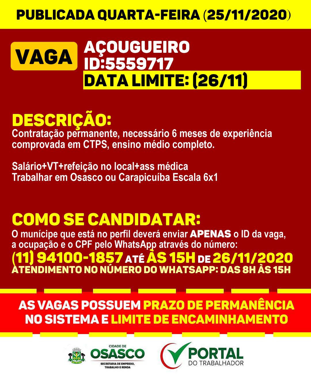 vaga portal do trabalhador osasco