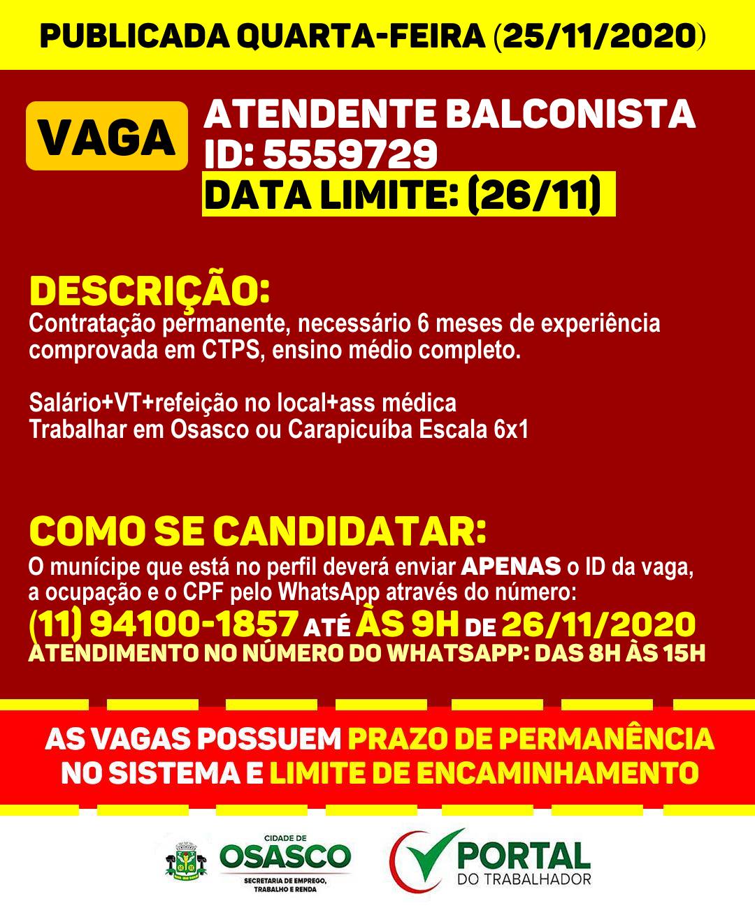 vaga portal do trabalhador osasco