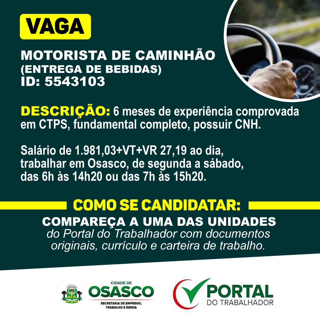 vagas de emprego portal do trabalhador de osasco