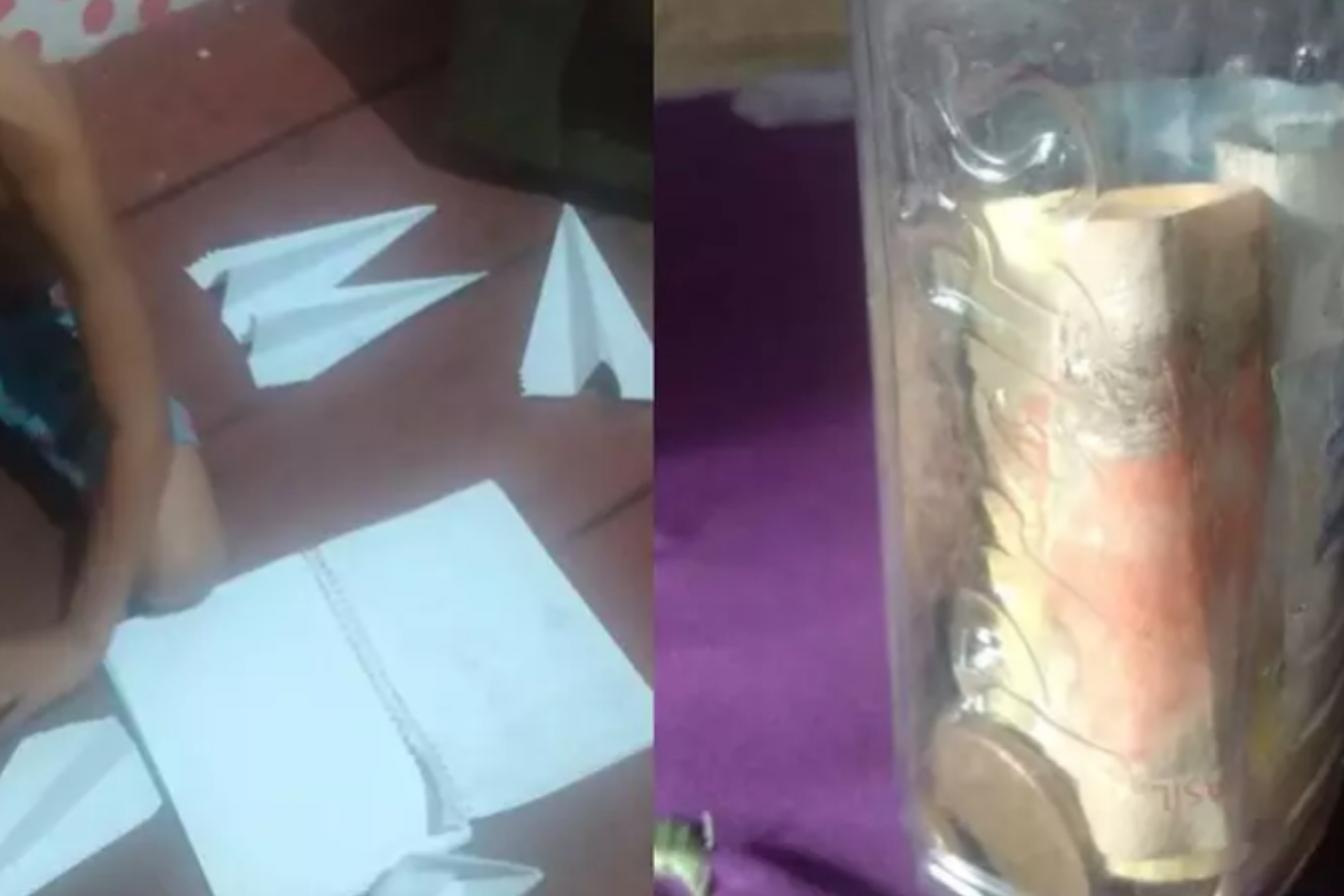 menino faz aviões de papel para vender