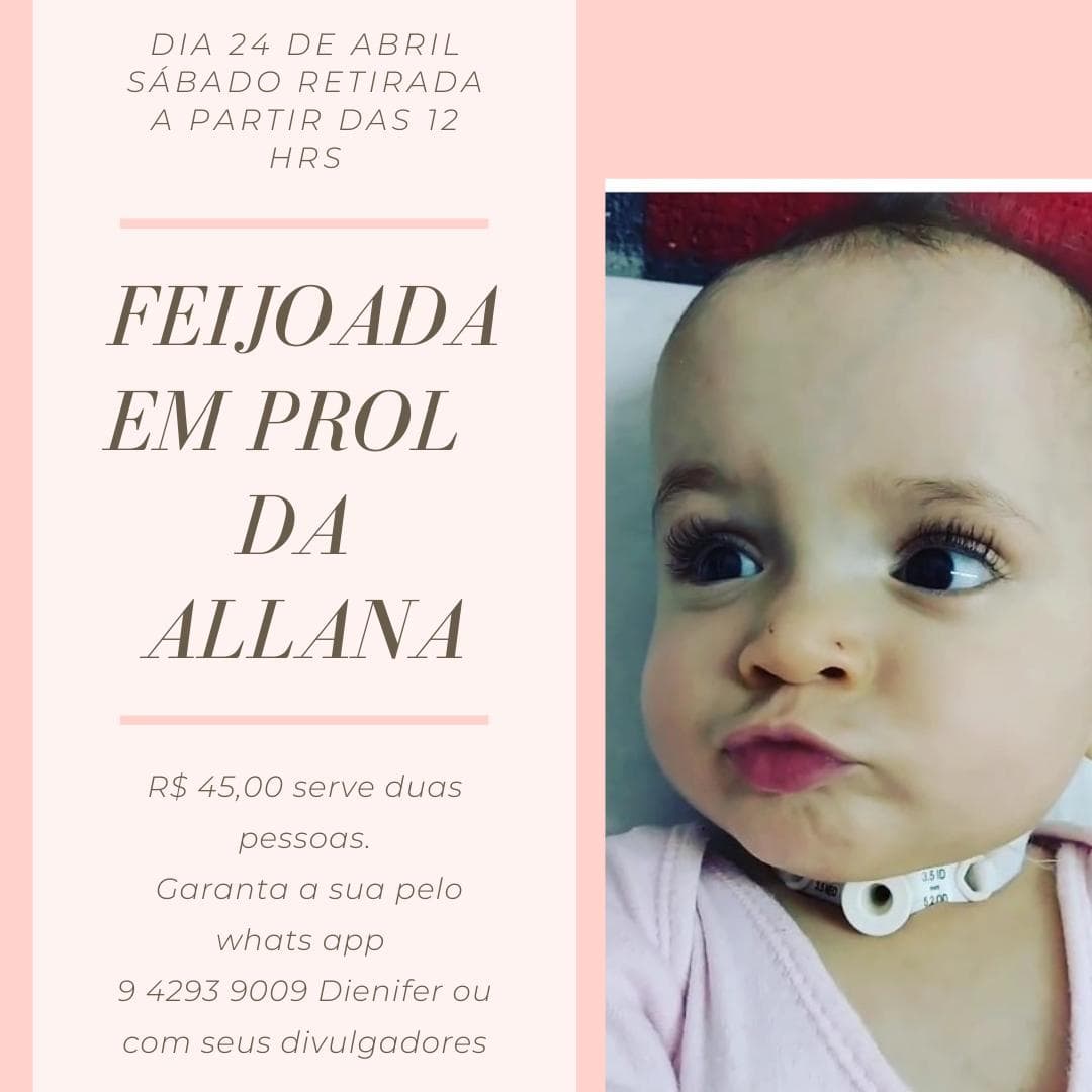 feijoada beneficente em prol de allana bebê de cotia