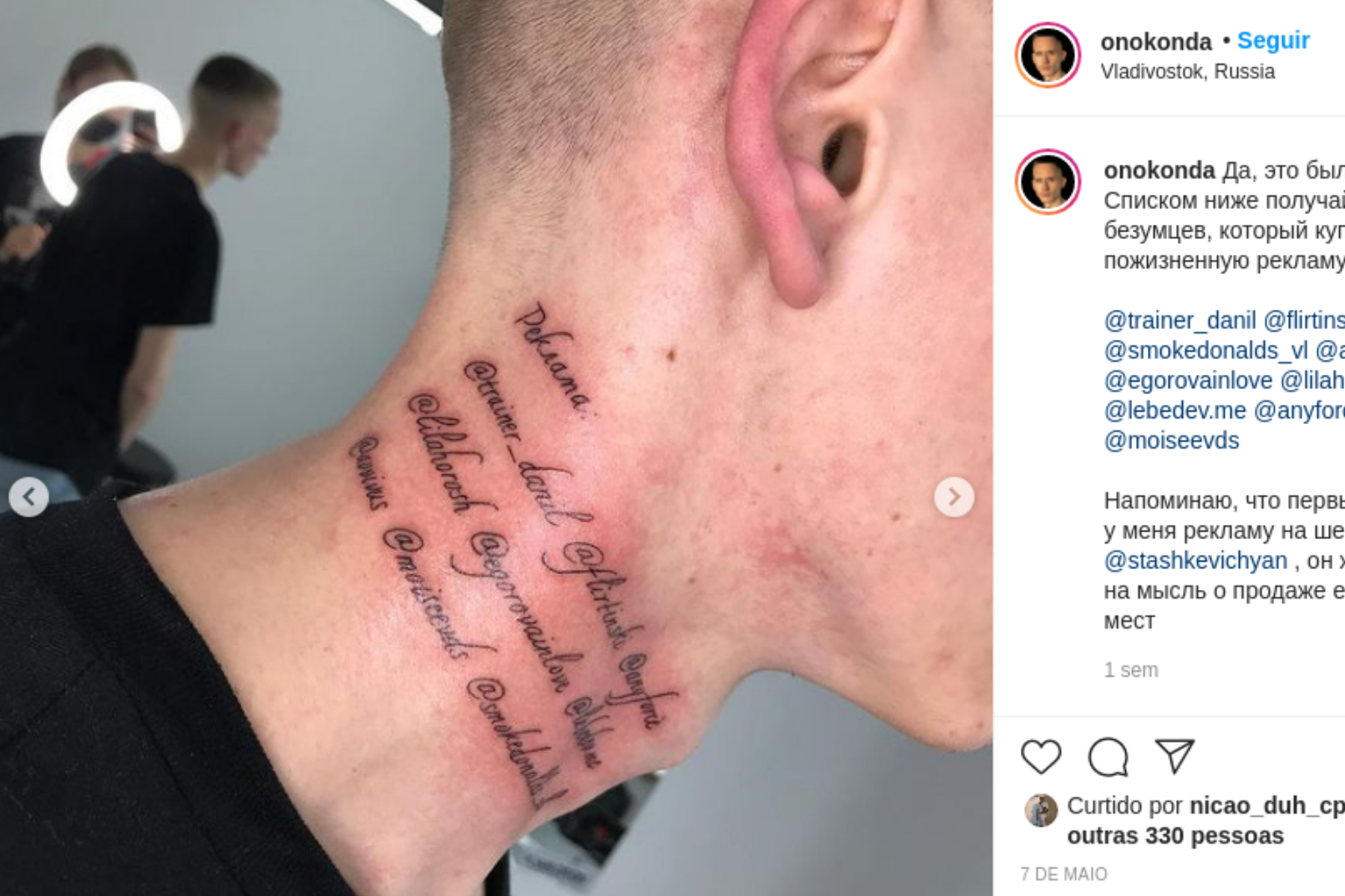 blogueiro tatua propagandas no pescoço (2)