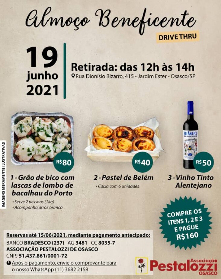 almoço beneficente pestalozzi 