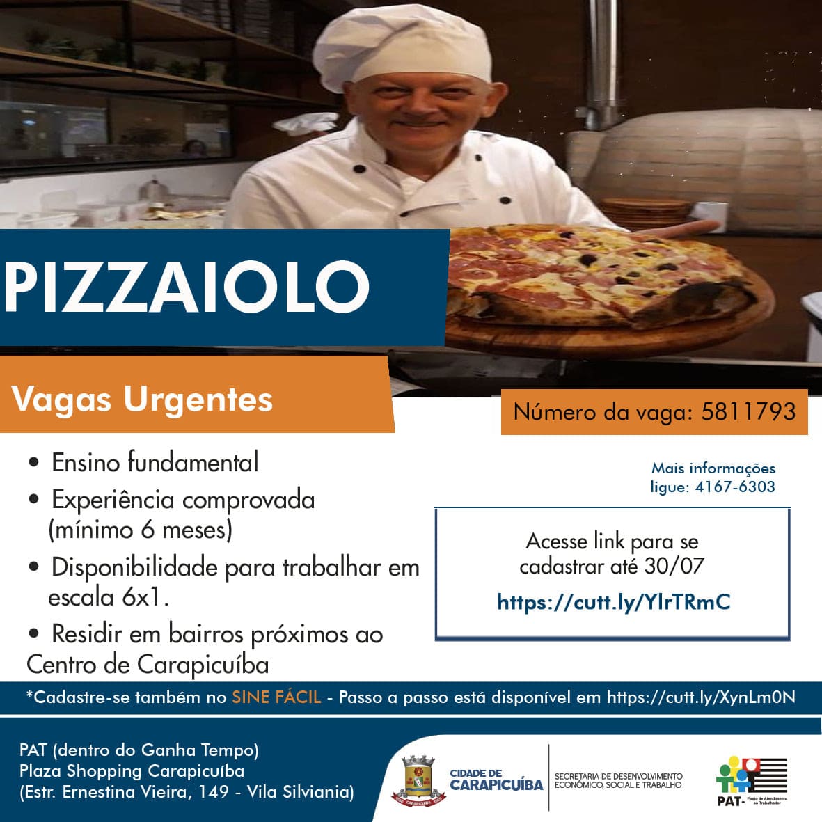 vagas abertas pat carapicuíba