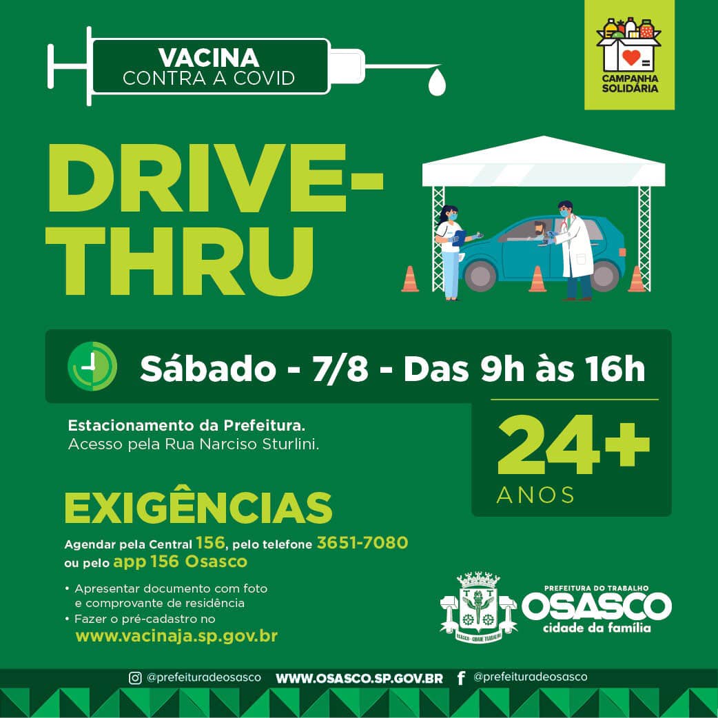 dive thru vacina osasco 24 anos