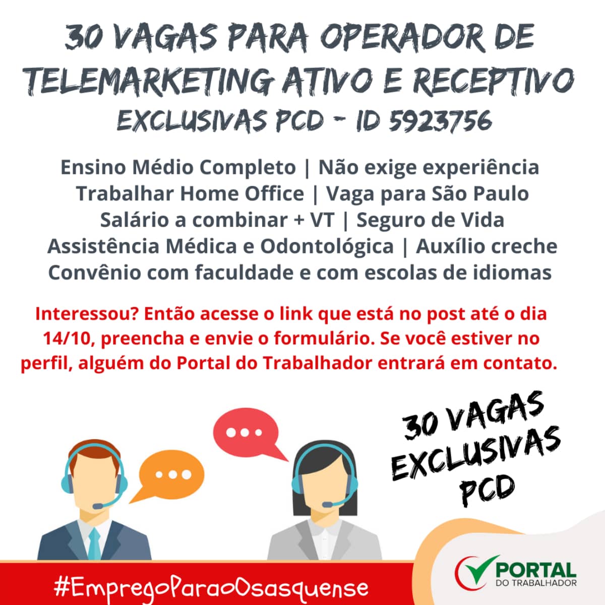 vagas operador de telemarketing osasco 