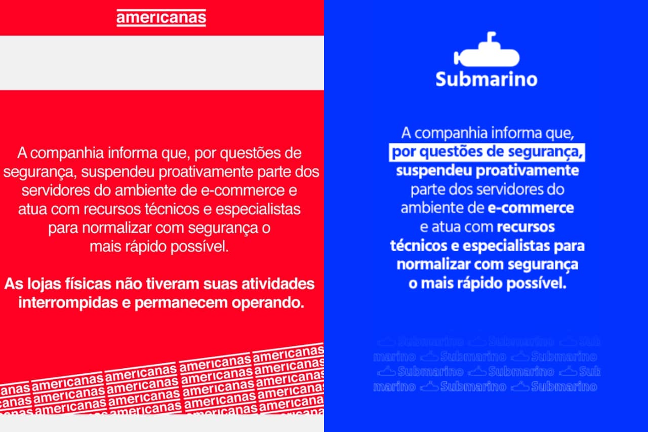 americanas submarino fora do ar 