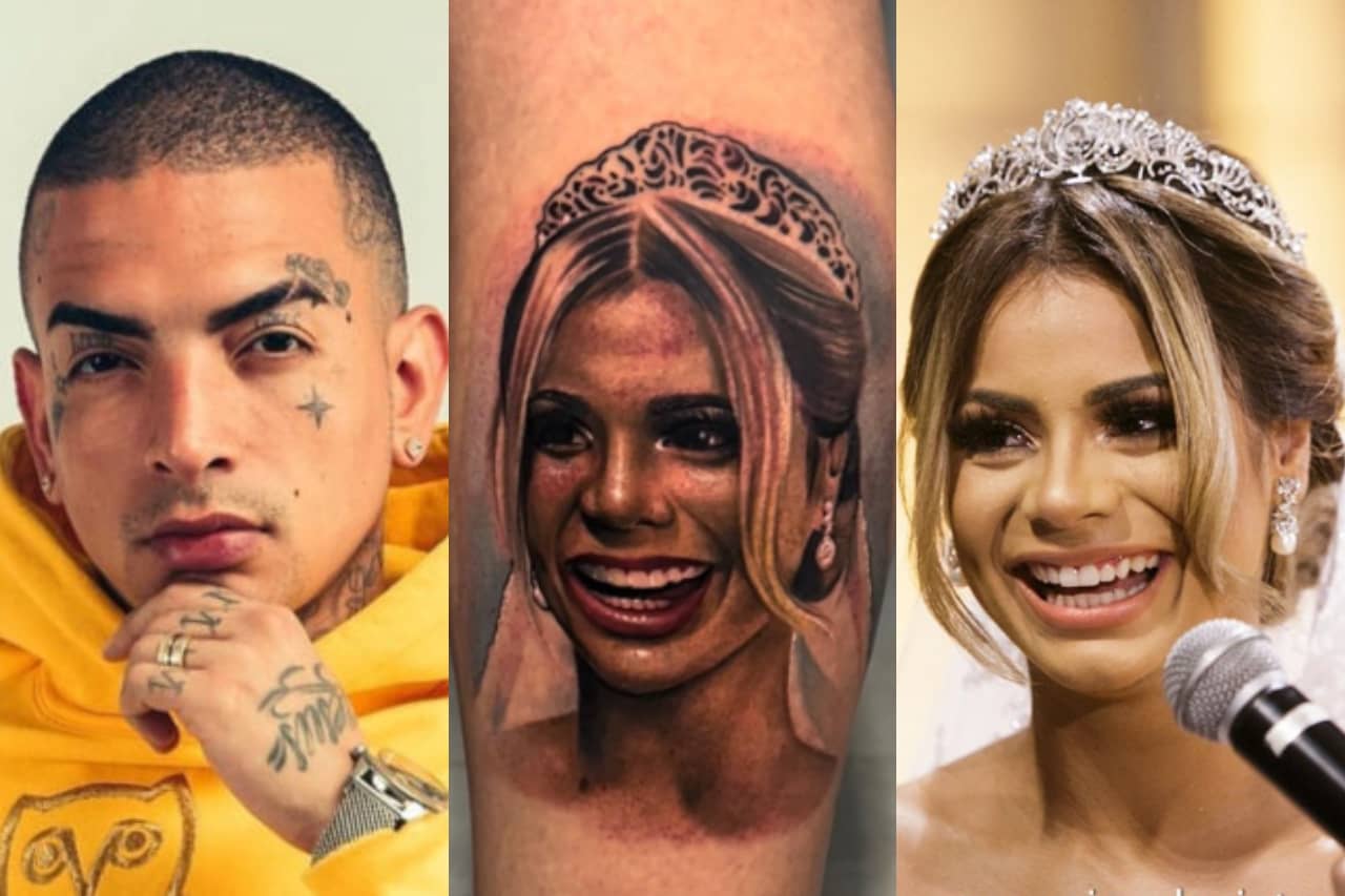 Após término do casamento, MC Guimê cobre tatuagem com o rosto de Lexa