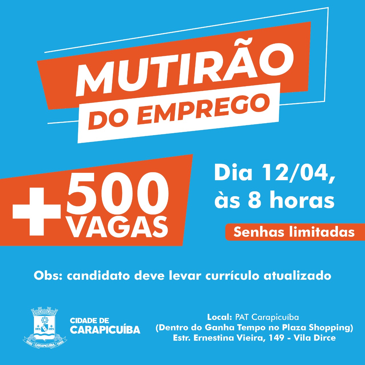 mutirão do emprego vagas carapicuíba