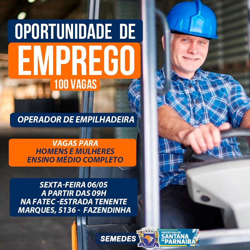 vagas operador de empilhadeira santana de parnaíba