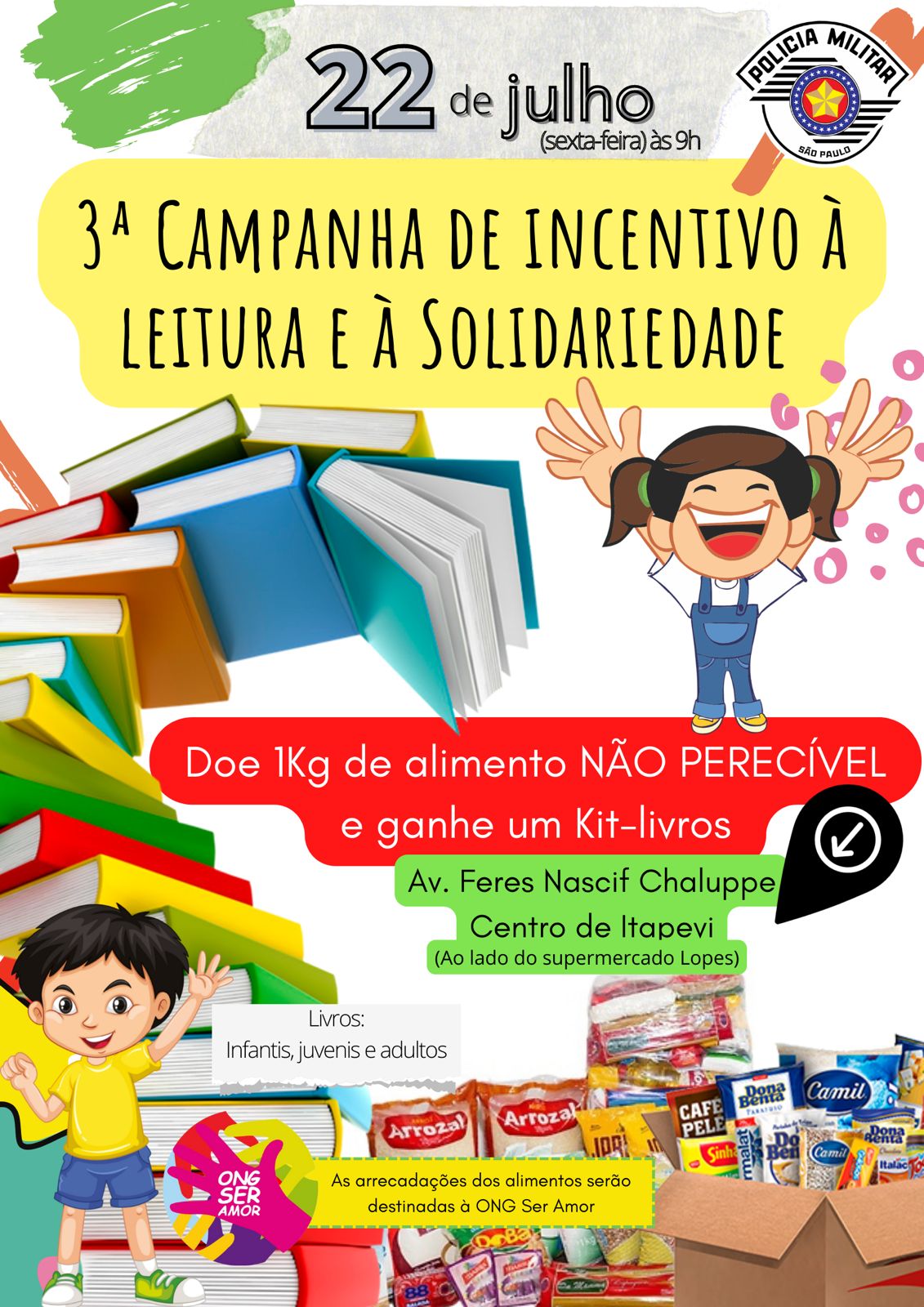 pm itapevi troca alimentos livros