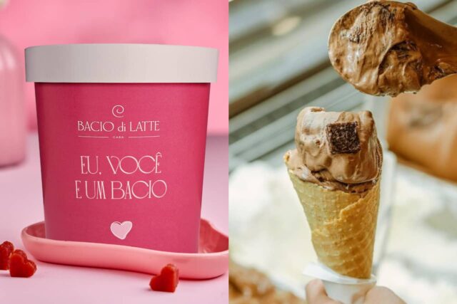 bacio di latte gelato em dobro
