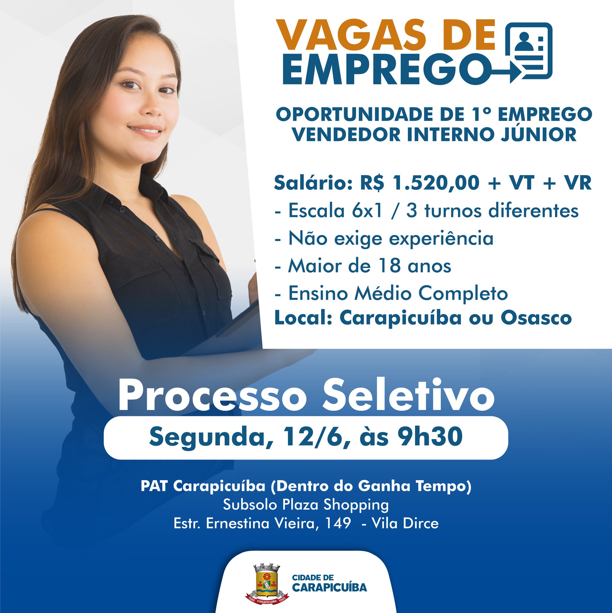 vagas de emprego pat carapicuíba